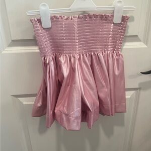 QUEEN OF SPARKLES Pink Satin Shorts